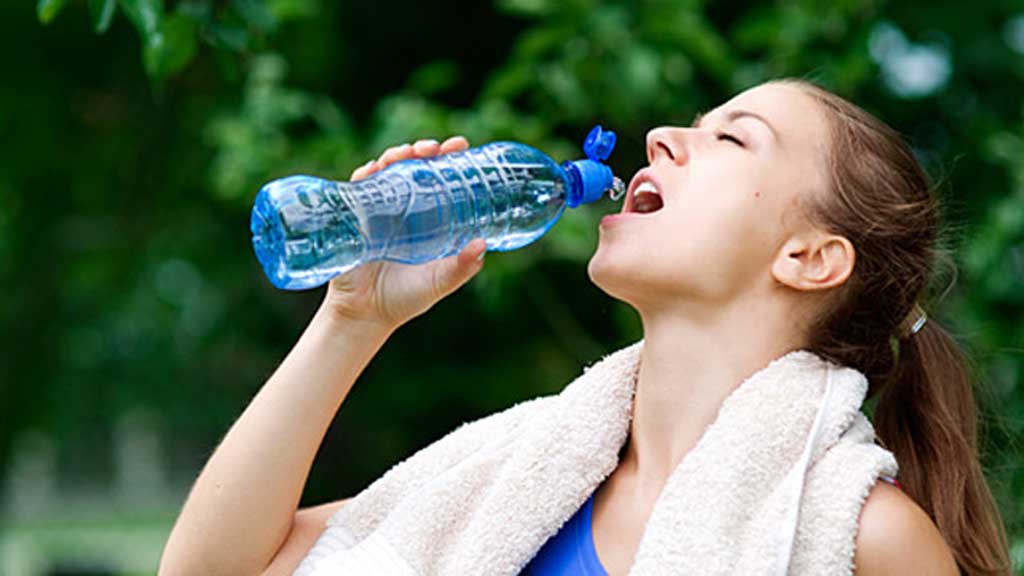Drinking bottled water